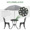 Three Piece Aluminium Floral Bistro Garden Set Black