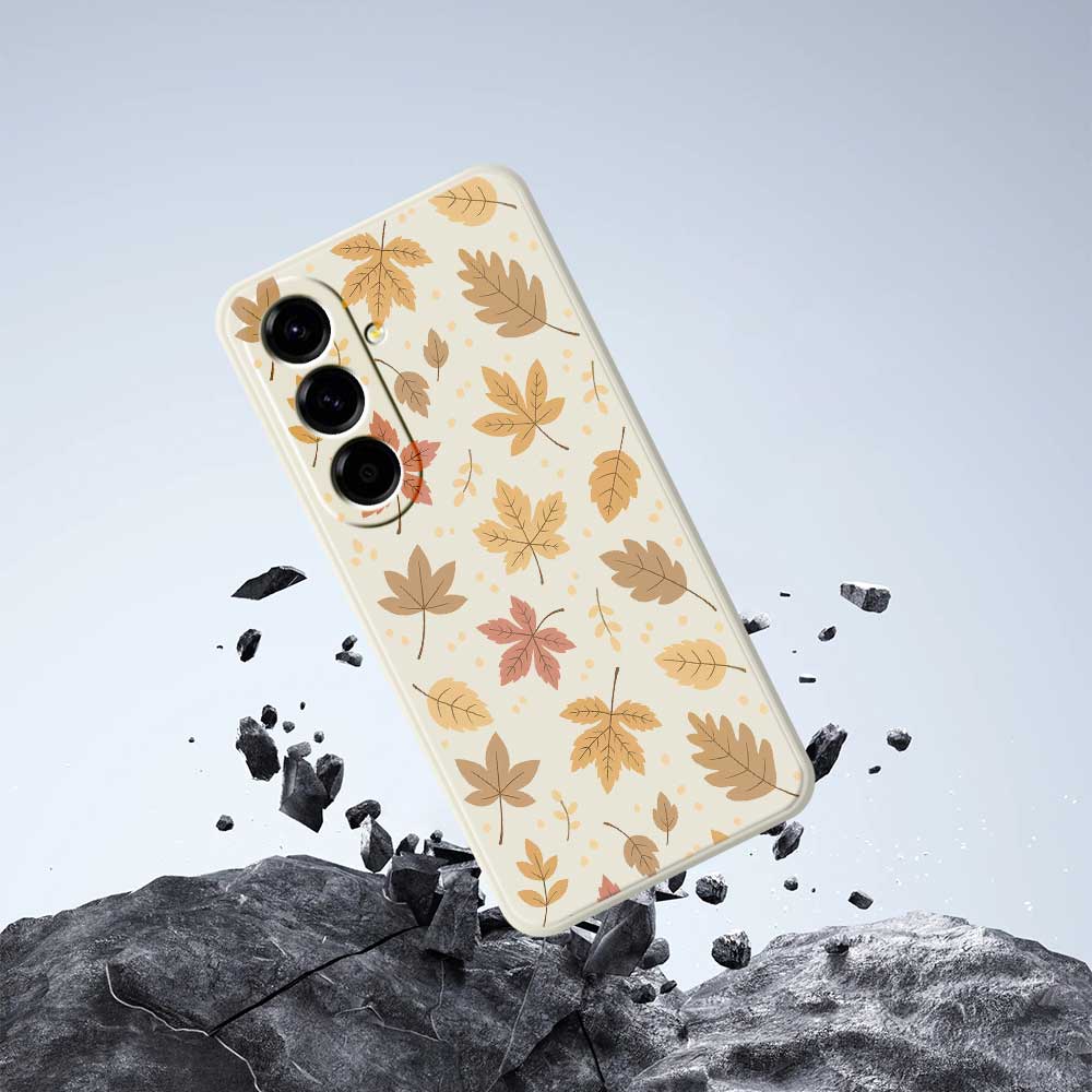 For Samsung Galaxy A56 5G Case Leaves Pattern Printing Straight Edge TPU Phone Back Cover