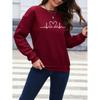 Damska pluszowa bluza z okrągłym dekoltem, wzór serca, podszewka z pluszu, odzież sportowa na jesień/zimę, odpowiednia na zimę