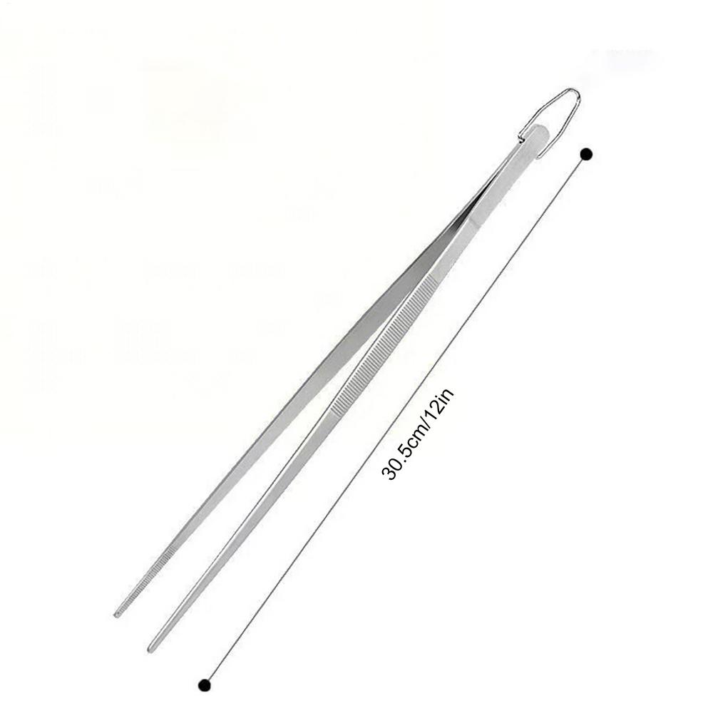 Long Cooking Tongs  Stainless Steel Kitchen Tongs Non-Slip Heat Resistant BBQ Grill Tongs for Steak Seafood Buffet Salad Cooking