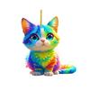 Niedliche Katze Hund Anhänger Auto Rückspiegel Hängende Dekorationen Personalisierter Acryl Charme für Autospiegel Zuhause Festliche Geschenke