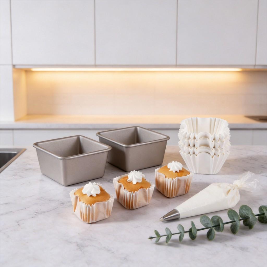Cake Mold Square Paper Cupcake Liners Nonstick Heatresistant Baking Cups For Desserts