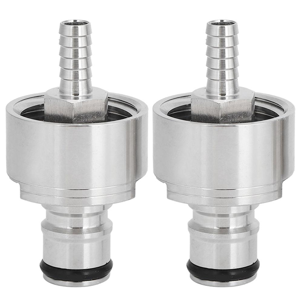 2 Peças Tampa de Carbonatação de Aço Inoxidável com Espigão de 5/16 pol. Tipo Ball Lock Encaixe Garrafas PET de Refrigerante
