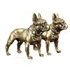Copper Desk Ornaments Bulldog Miniatures Figurines Handmade Retro Brass Animal Pet Dog Statue Home Decorations Accessories Craft