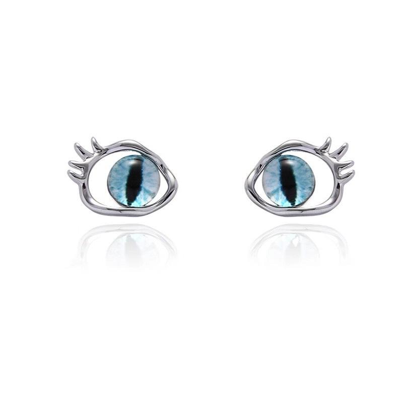 [Tong Ying Xinghui] Devil'S Eye Earrings Women'S Premium Sense Cool Sa Earrings Y2K Cat Eye Simple Niche Earrings