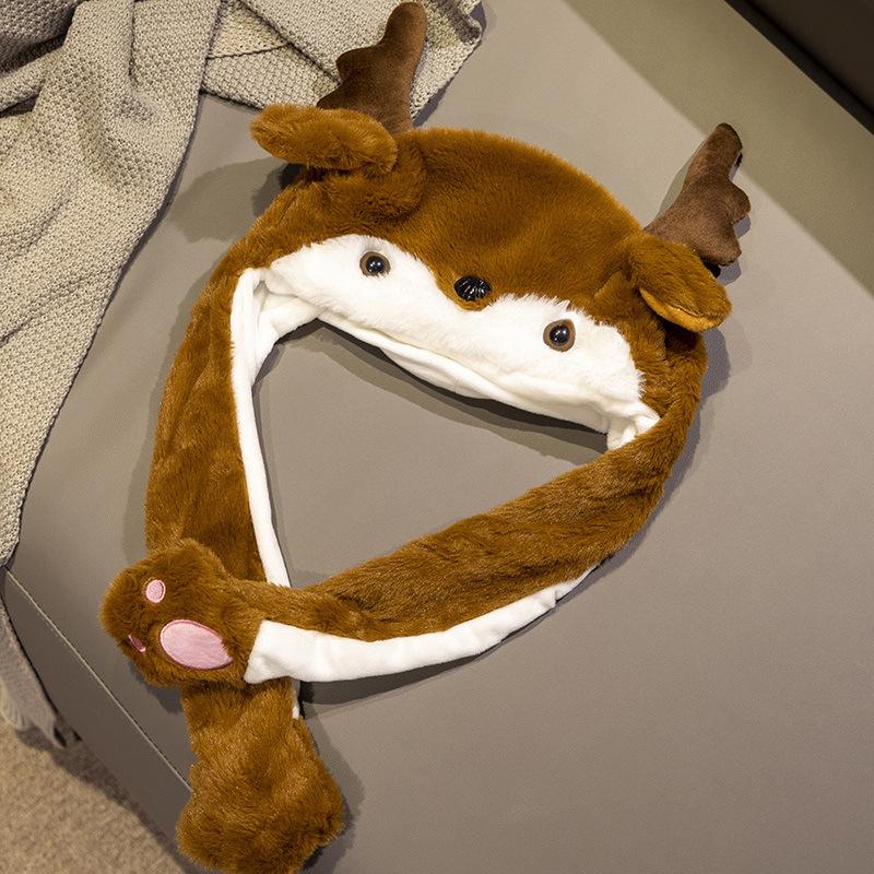 

Шапка плюшевая Санта Лось с подушкой безопасности, мультяшная, милая, рождественские украшения, для вечеринки, маскарадного события, подарки (One size) Airbag ordinary