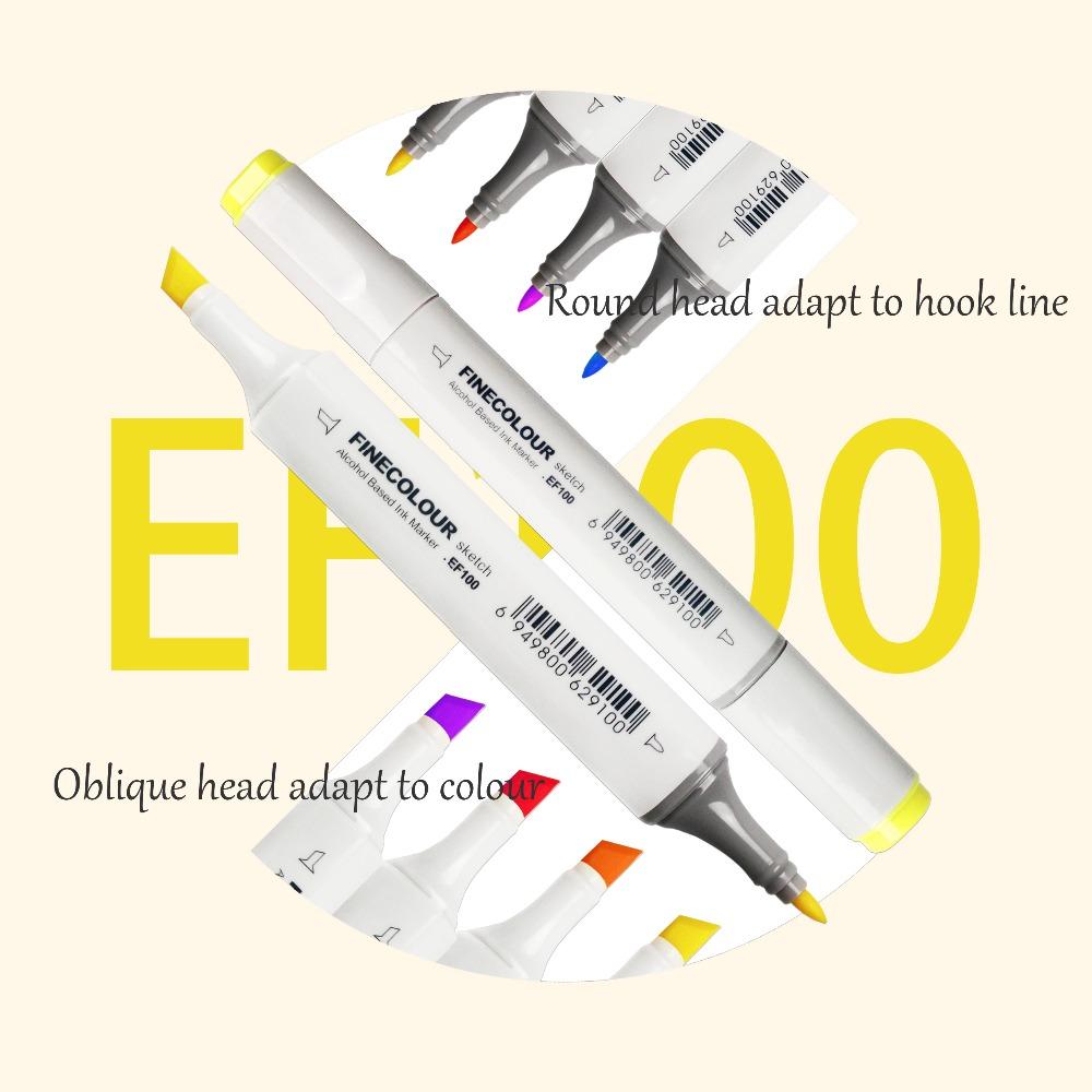 Finecolour EF100 240 Colors Alcohol Based Ink Double Headed Sketch Art Markers With Box
