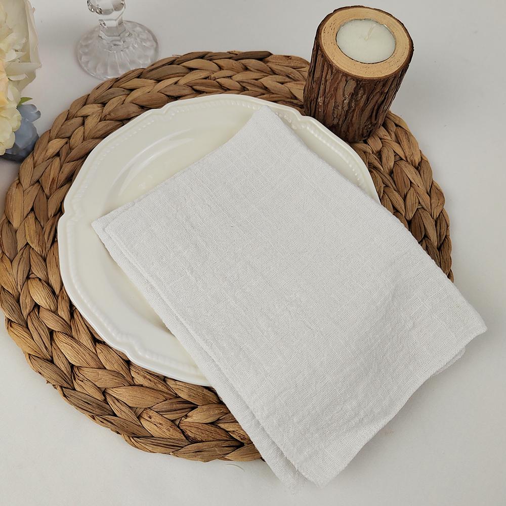 Set of 50 Gauze Cloth Napkins 40x40cm Sewn Edge 100% Cotton Fabric Crepe For Dinner Home Party Wedding Napkins Event Designing