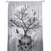 Skeleton Tree Branch Bird Skull Sheer Curtains for Living Room Modern Voile Curtain Bedroom Tulle Curtains Window Drapes Decor