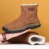 Wool Winter Warm Men's Cotton Shoes Genuine Leather Suede Cowhide Casual Shoes Men's Outdoor Snow Boots Northeast Men's Shoes