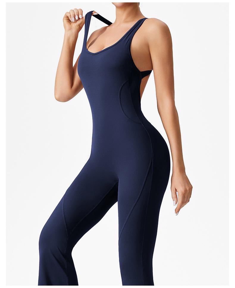 Slimming Yoga Dance Jumpsuit: Body-Shaping, Hip-Lifting, Micro-Flare Fitness Wear