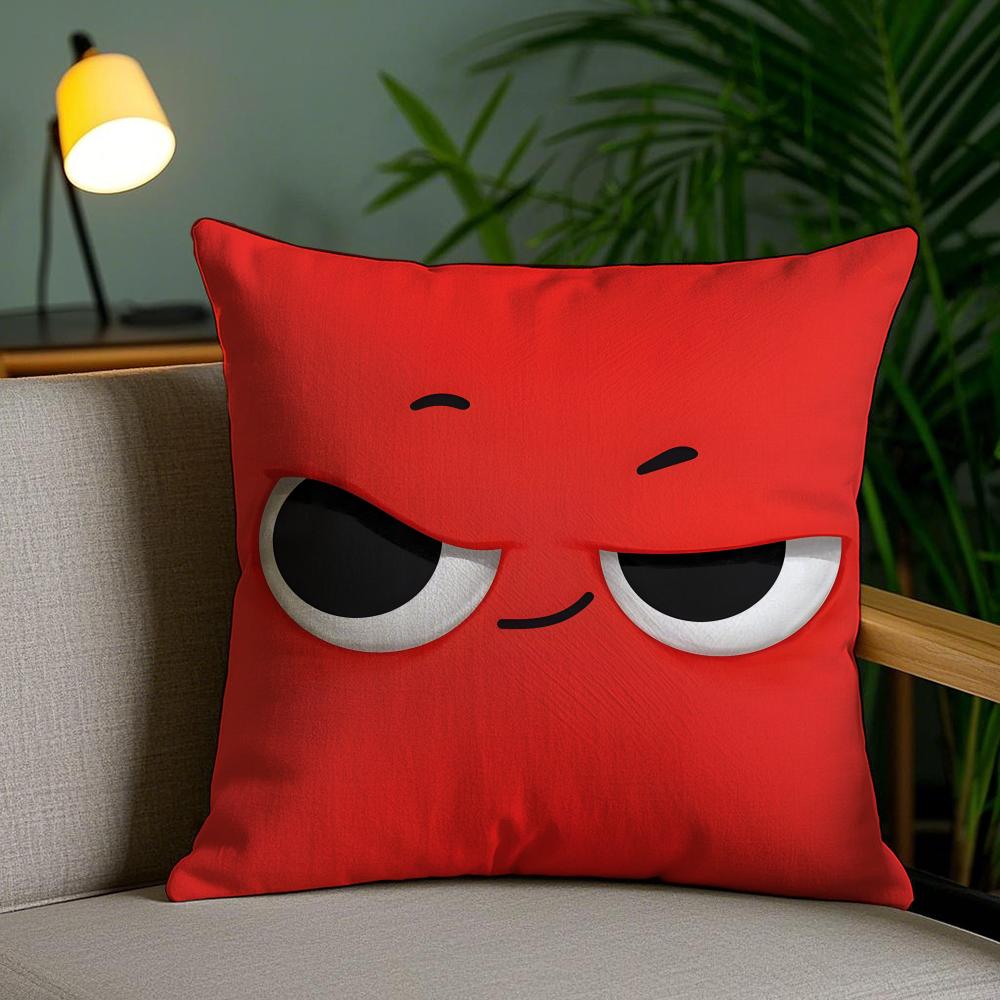 Funny Emoji Cushion Cover Soft Short Plush Double-Sided Printing Home Decor Machine Washable Pillow Case Gift