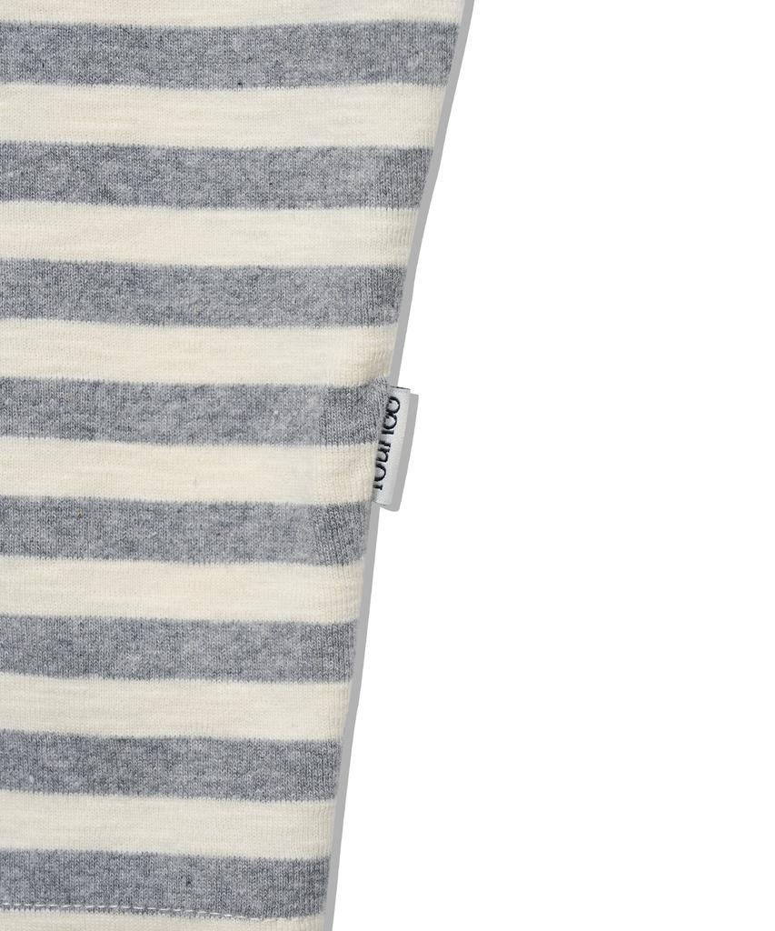 YOUHEE Stripe Off-Shoulder Long Sleeve_Melange Gray