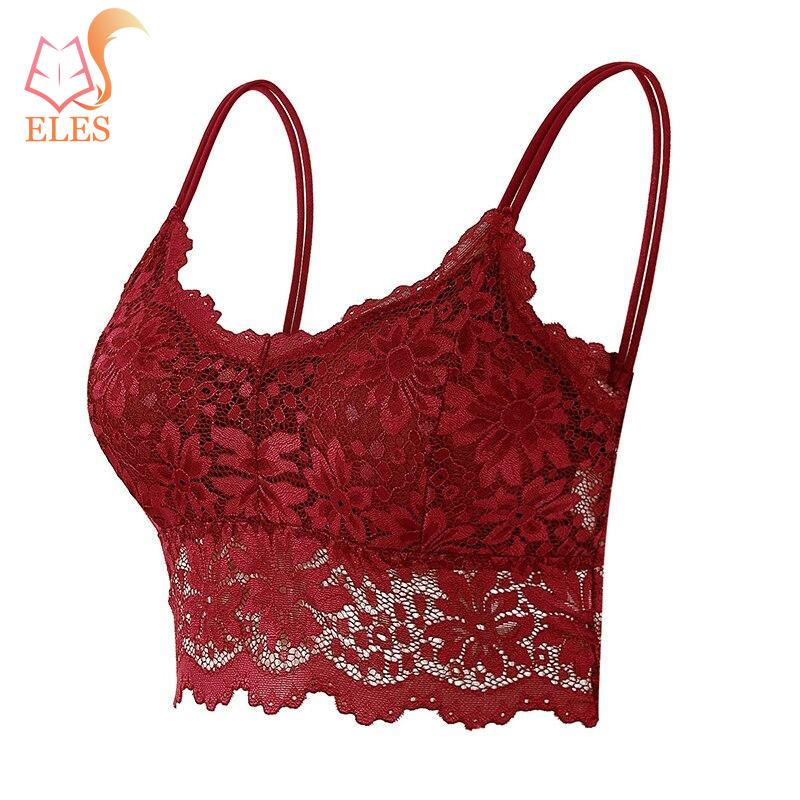 New Women Lace Bras Top Comfortable Bralette Solid Color Sexy Underwear Vest Female Hollow Out Wireless Lingerie Bra