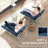 Set of Two 190 x 56cm Sun Lounger Cushions - Navy Blue