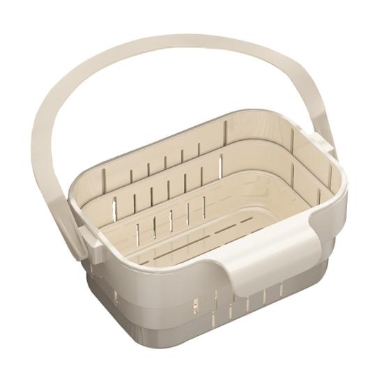 Hanging Drain Basket Foldable Handle Design with Reinforced Retractable белый