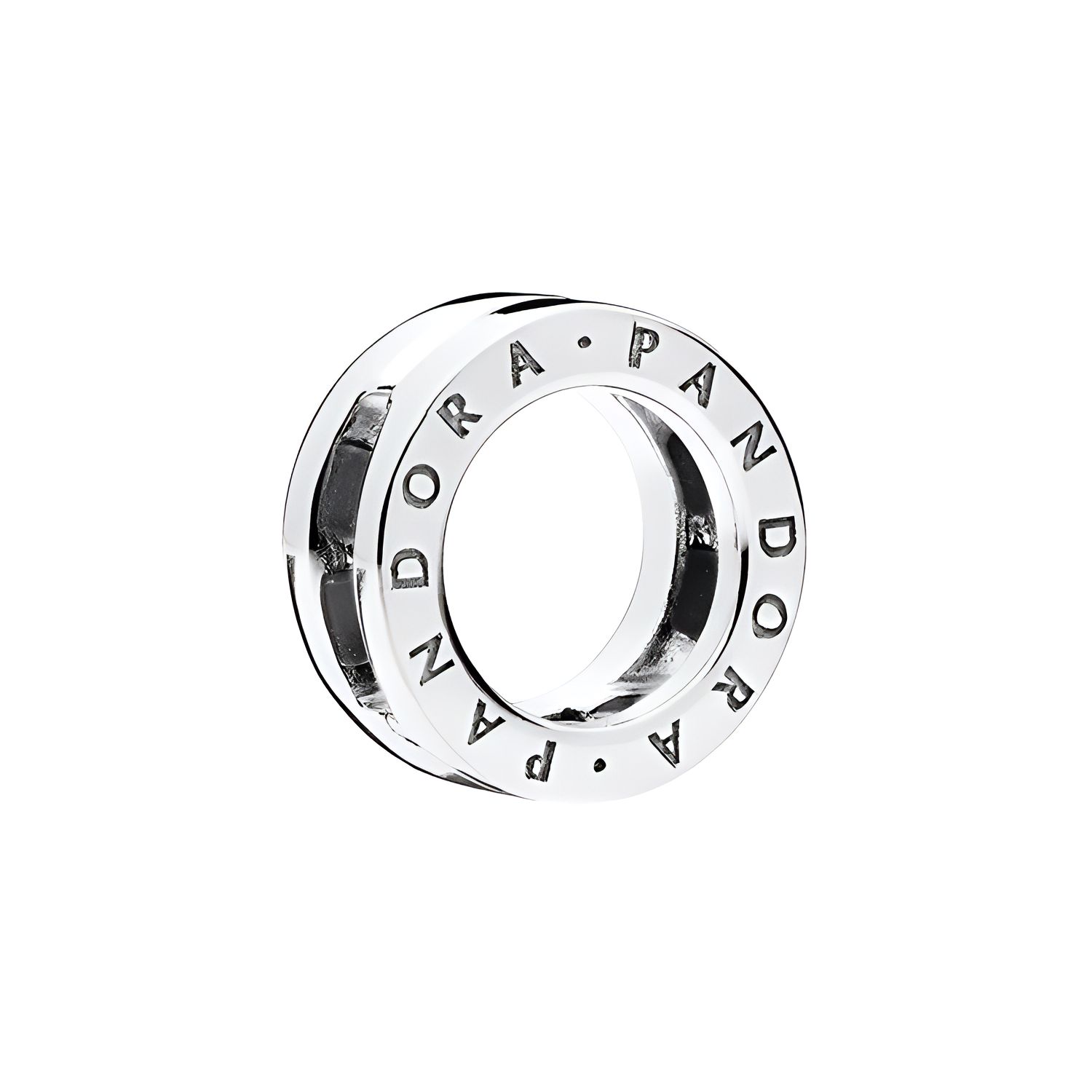 Pandora Reflexions Logo Charm Silicone 925 Silver Fixed Clip Women Charm 797598 Silver