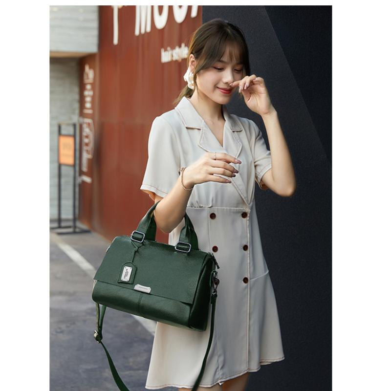European and American Style Clamshell Soft Leather PU Leather Portable Crossbody Bags Simple Casual Large-capacity Female Bag