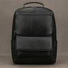 Men'S Leather Backpack Black Business Leather Backpack Leather Travel Bag Casual Student School Bag Commuter Bag