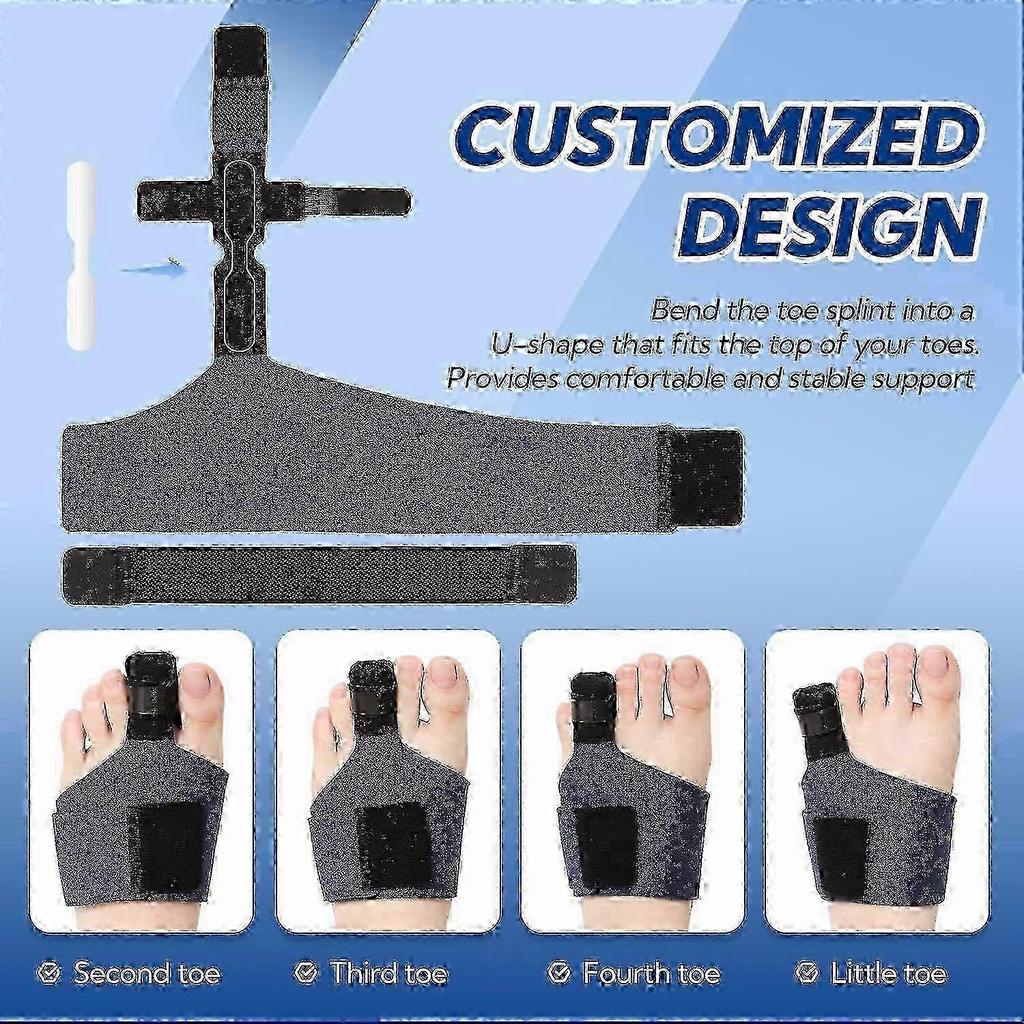 Toe Splint for Broken Toe, Adjustable Toe Straightener & Corrector, Broken Toe Support Brace for Men & Women, Comfortable Toe Alignment