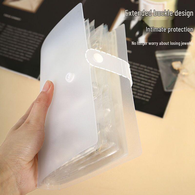 Portable Transparent Jewelry Storage Album, PVC Sealed, Anti-Oxidation Bag for Silver Necklaces & Earrings