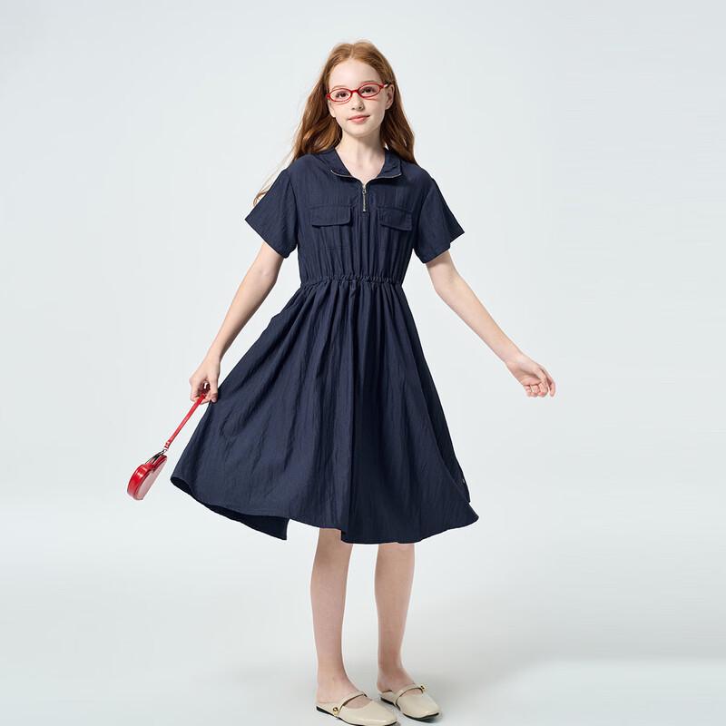 Montagut Girls  Elegant Half-Placket Utility Dress 150