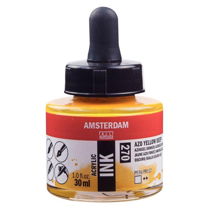 Acrylic Ink Amsterdam 30ml Bottle of Acrylic Ink, Dark Azo Yellow