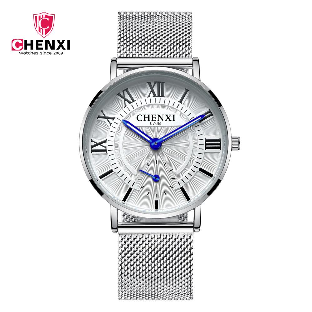 Neue Top-Marke, Luxus-Herrenuhr mit Box, Edelstahl-Mesh-Armband, ultradünne Herren-Quarzuhren