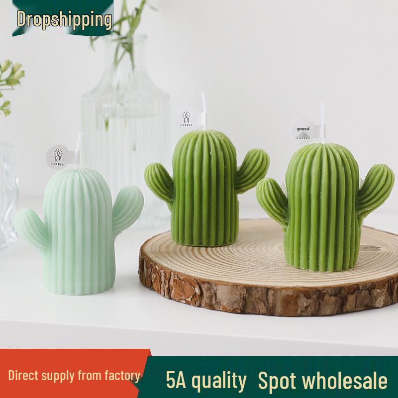 Cactus Shaped Handmade Soy Wax Aromatherapy Candles - Scented Gift Favors