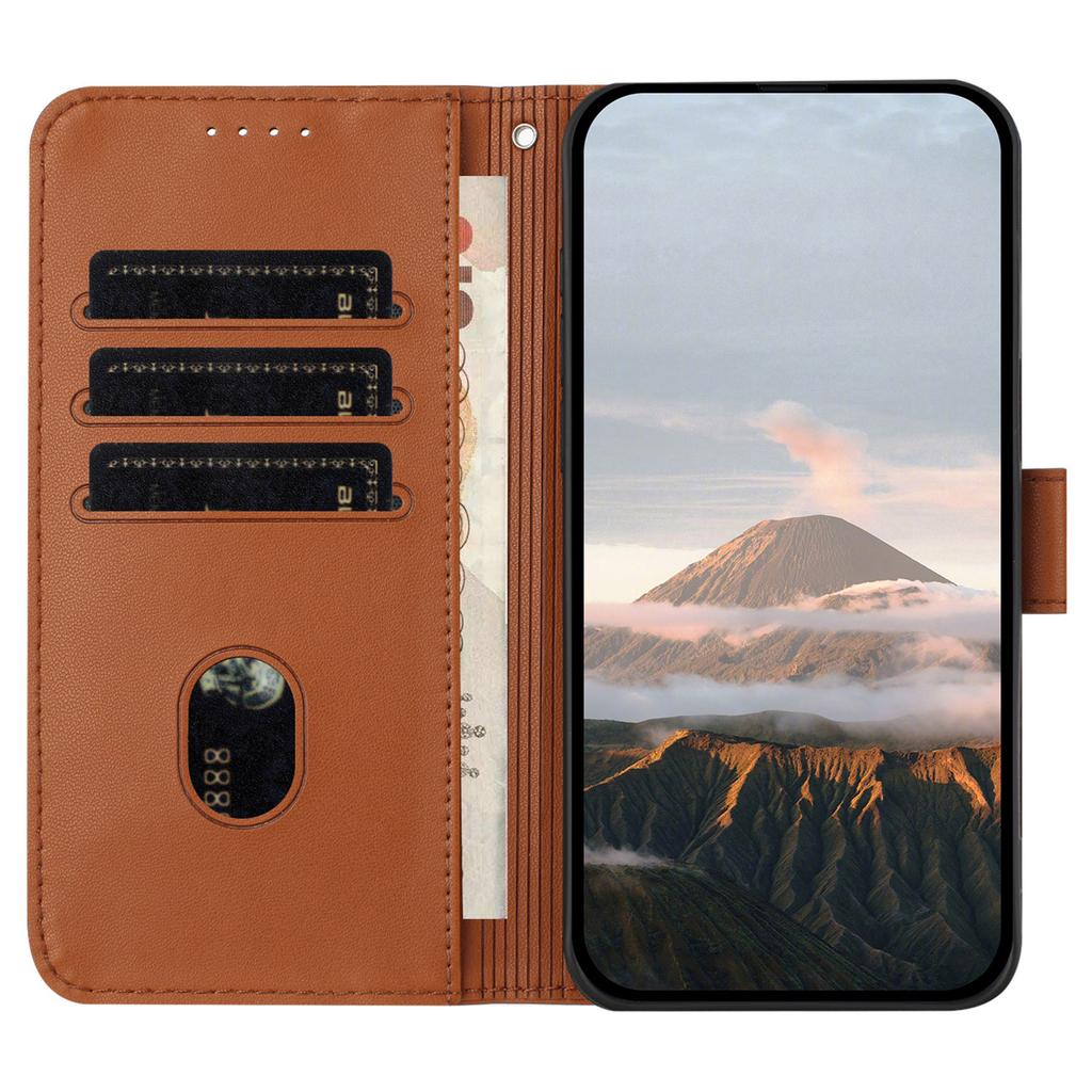 YX0090 For Xiaomi 14T Case Triangle Imprint Leather Phone Cover with Lanyard