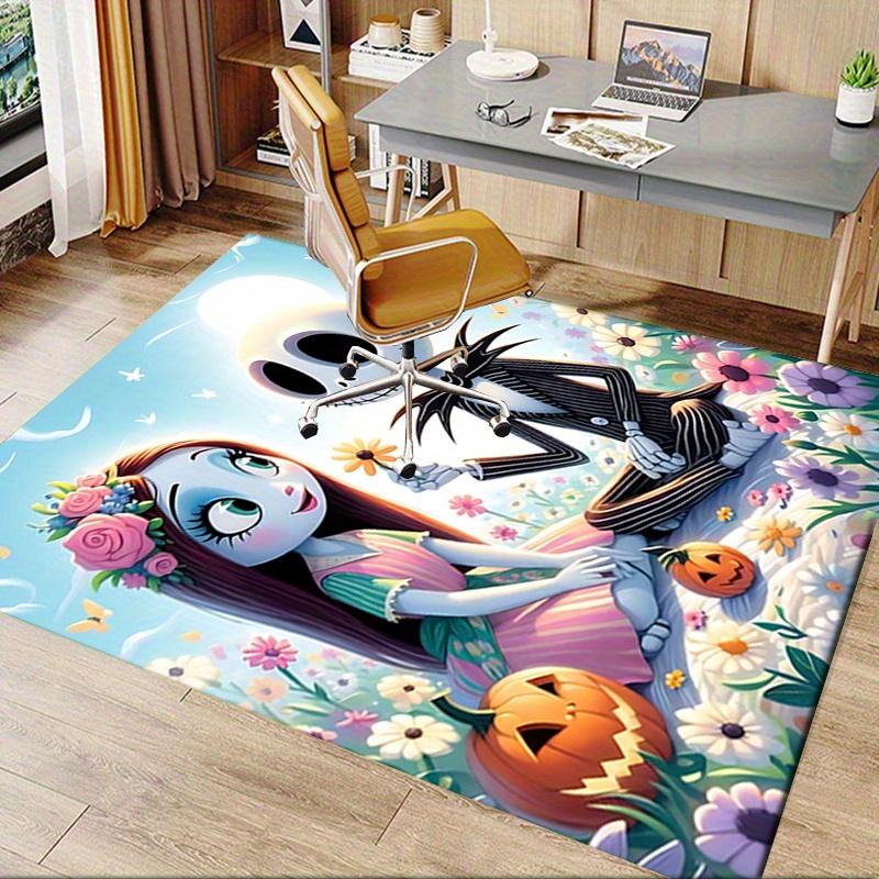 Office Rug Jack Skellington, Sally Theme 3D Printed Anti-Slip Rug-Machine Washable for Living Room