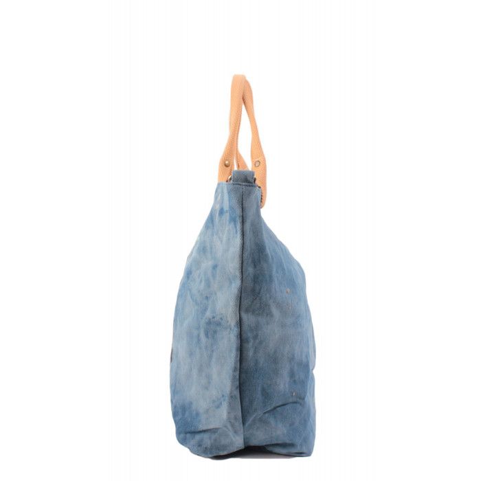 Tote Bag - LE TEMPS DES CERISES - Eco 2 Denim - Blue - Magnetic Closure - 38x54x18 Cm