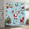 TU Weihnachtsduschvorhang Weihnachtsmann Festlicher Feiertags-Badezimmerdekor Wasserdicht Moderner Bauernhausstil Wohnkultur Geschenkidee