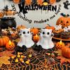 Hand-Raising Posture Ghost Cat Ornament 3D-printed Halloween Cat Desk Figurine  Office