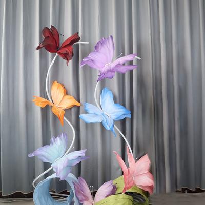 NEW 3D Simulated Flowers 30/50CM Large-scale Giant Paper Butterfly Wrinkles Paper Window Display Simulated Butterfly Festival