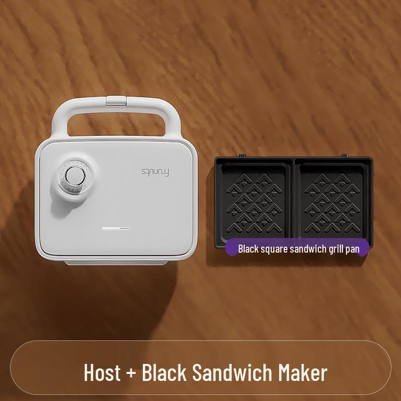 Frunuts Multi-Functional Breakfast Maker: Double-Plate Sandwich, Waffle, Egg Roll, Sausage, and Bread Grill with Timer. Timed Double-Plate Sandwich Maker