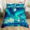 Aurora Duvet Cover Queen Size Polar Bear Arctic Animal Quilt Cover Fantasy Galaxy Sky Bedding Kids Bedroom Decor 3 Piece Set