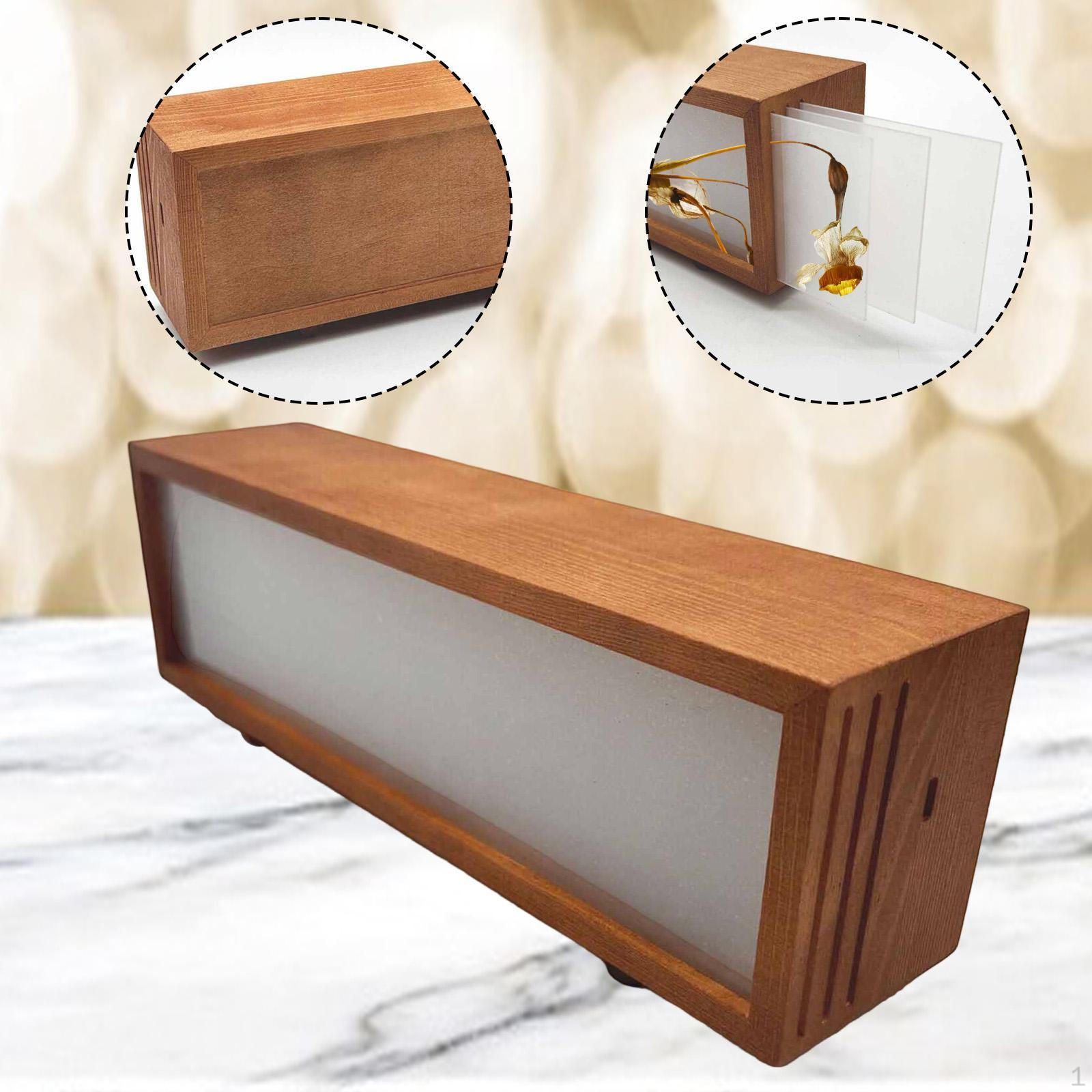 

Shadow Box Picture Frame Memory Wooden Home Decor Lighted Display Case DIY for Office