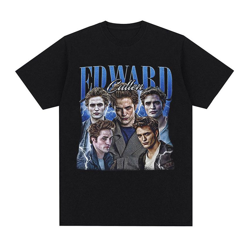 Robert Pattinson Edward Twilight Graphic T Shirt Unisex Fashion Cotton Short Sleeve T-shirts Unisex Retro O-Neck Oversized T-shirt
