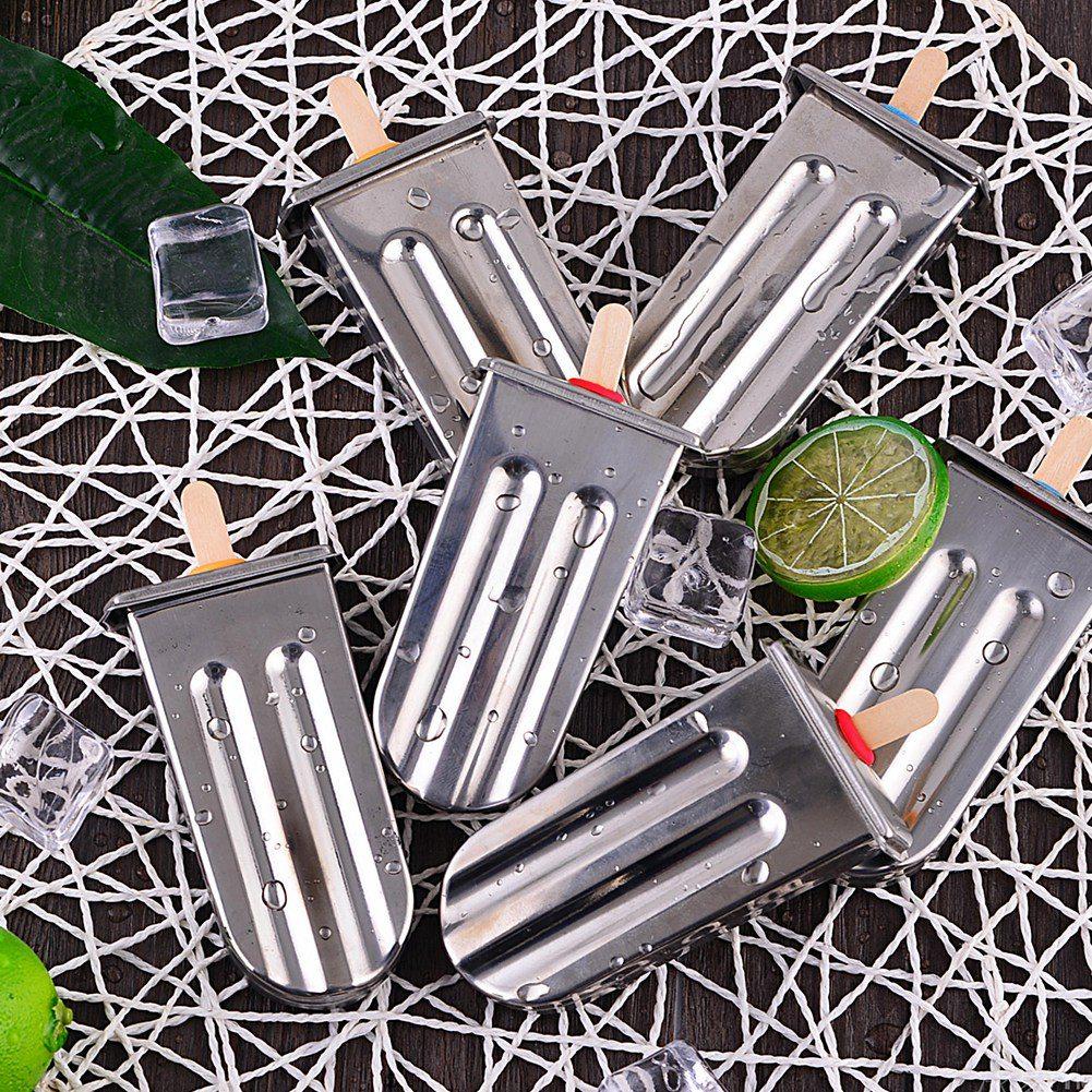 Ice Lolly Mold Stainless Steel Popsicle Mold Ice Cream Mould with Stainless Steel Stick Holder