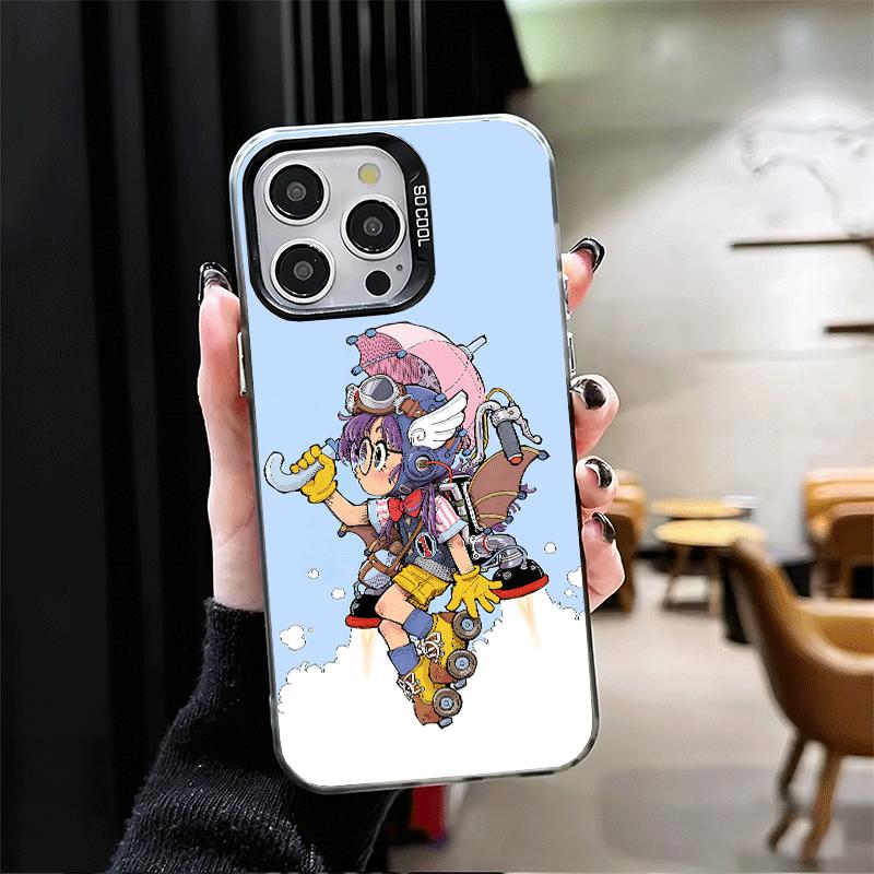 Arale S-Slump Anime Soft Phone Case for iPhone 15 16 17 Pro Max 17Air 16E 14 Plus 13 12 Mini Shockproof Cover Back Shell