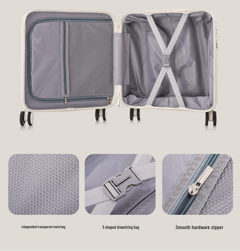 18" Lightweight Password-Protected Unisex Boarding Suitcase with Customizable Logo