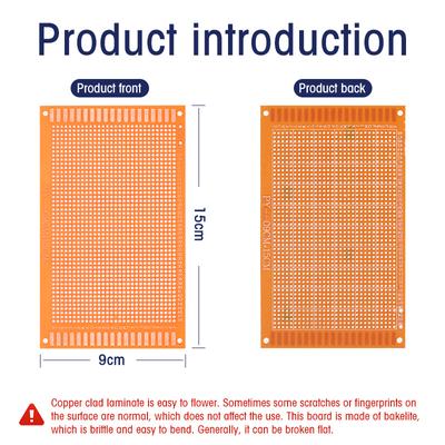 5 szt. Żółta Uniwersalna Płytka PCB 9x15cm 9*15cm Jednostronna PCB do DIY