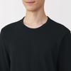 MUJI Warm Cotton Crew Neck Long Sleeve Size S Men's T-Shirt, Black, (FA1APA5A)