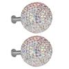 Door Handle Handles Wardrobe 2Pcs Pink Rhinestone Ball Shape Bright Red Door Handles Drawer Handles Glitter Lake Blue