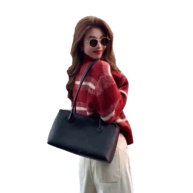 Red Striped Wool Cardigan - European Style, 2026 Year of the Horse Zodiac Knit Sweater Coat.