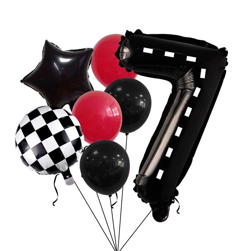 Racing Balloon Bouquet Printing Latex Aluminum Film Digital Birthday Set Venue Background Arrangement