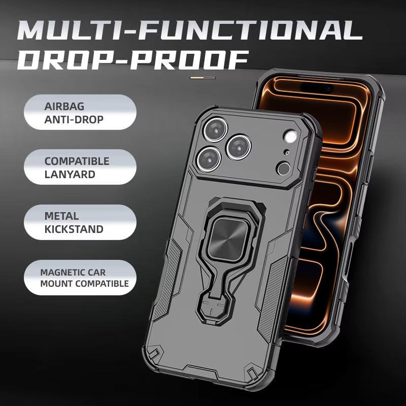Matte Armor Kickstand Bracket Holder Case For For Iphone 17 13 15 14 16 Pro Max Plus 16e Shockproof Cases For For Iphone Air Accessories