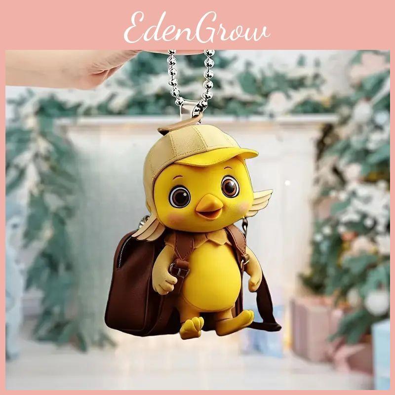 Pendant Decoration Car With Cute Yellow Duck Acrylic For Interior Accessory Car