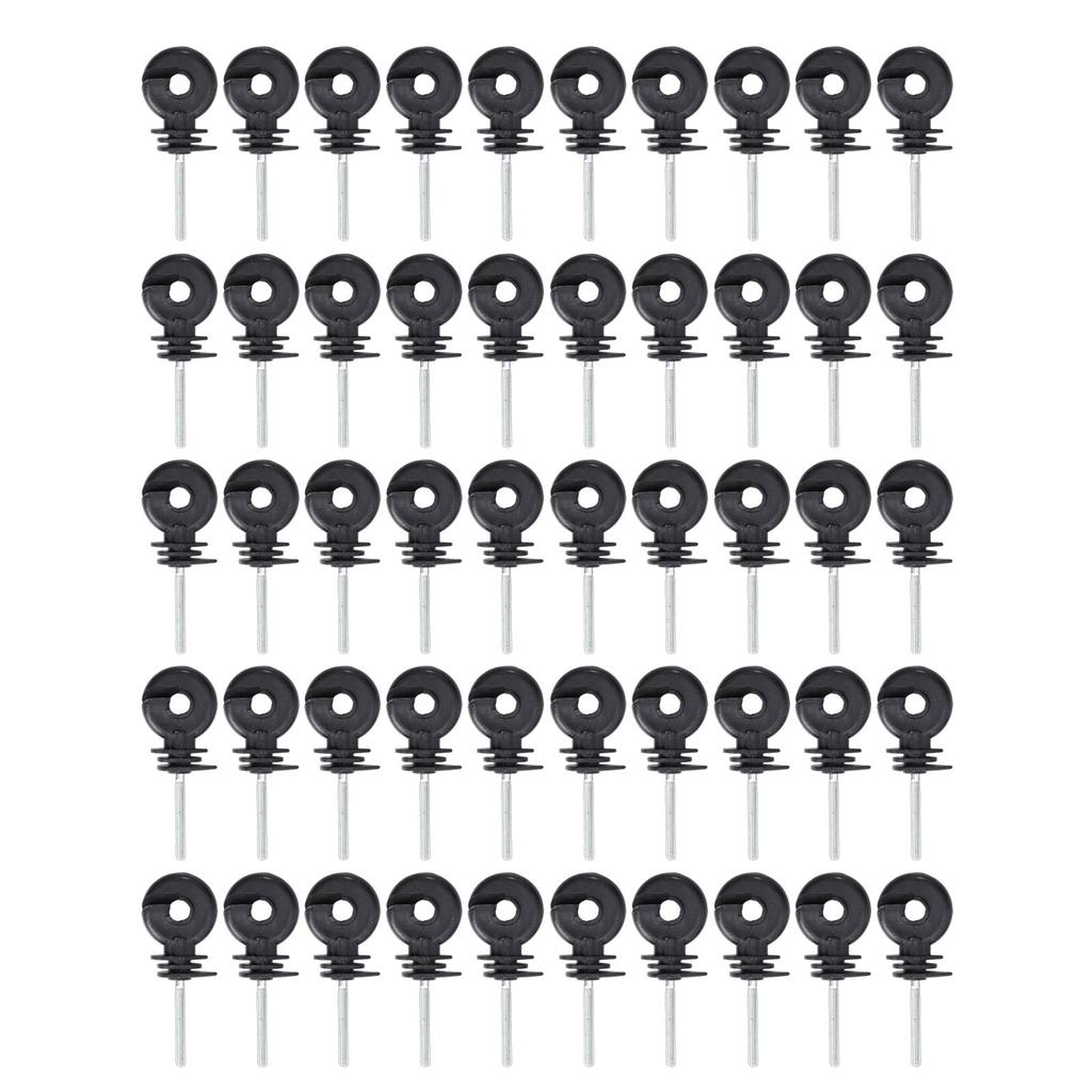 50 Pcs Electric Fence Insulator Screw In Fence Ring M5 Thread Wood Post Self Tapping Insulator for Animal Husbandry